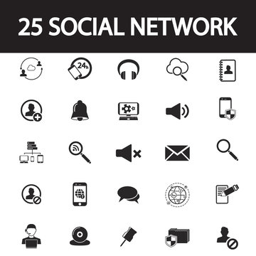 social network set icon