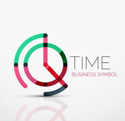 Vector abstract logo idea, time concept or clock business icon. Creative logotype design template