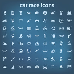 car race icon set