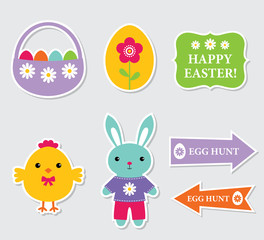 Obraz na płótnie Canvas Easter stickers set