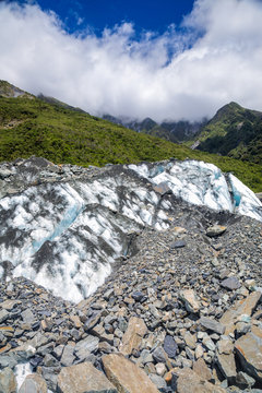 Lower Part Of Fox Glacier In South Island New Zealand