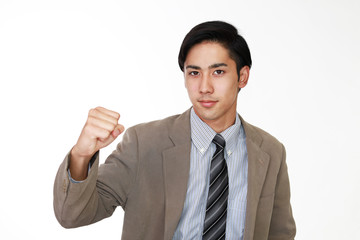 ガッツポーズのビジネスマン