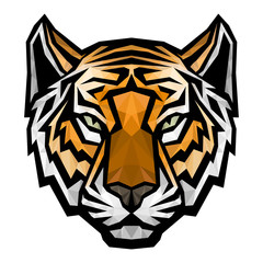 Tiger head logo mascot on white background