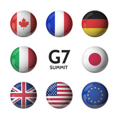 Group of Seven. Country flags. G7 summit