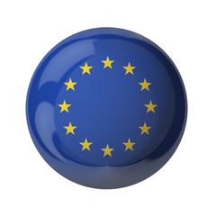 European Union flag, glassy ball