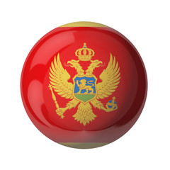 Montenegro flag, glassy ball