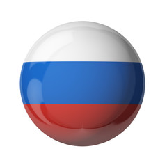 Russia flag, glassy ball