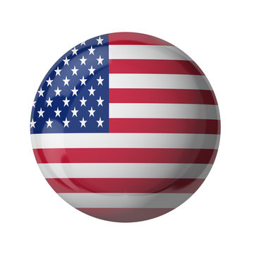 USA flag, glassy ball