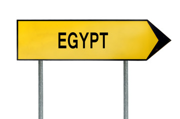 Yellow street concept sign Egypt city isolated on white