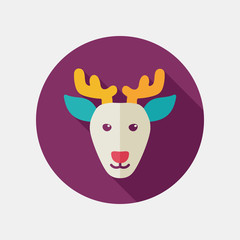 Deer flat icon. Animal head vector illustration
