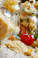 Dry Italian pasta alpfabeto in the form of letters of the alphab