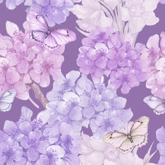 бесшовный узор,иллюстрация акварелью