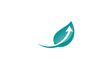 leaf arrow up business logo