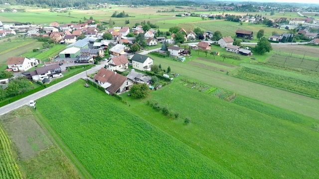 Small village with its surrounding fields