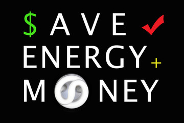 Energy, money saving concept - fluorescent light bulb 
