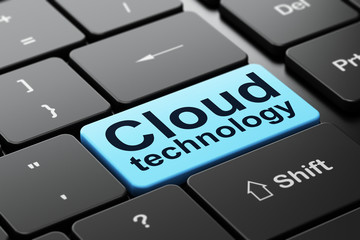 Cloud networking concept: Cloud Technology on computer keyboard background