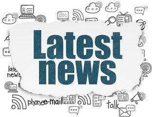 News concept: Latest News on Torn Paper background
