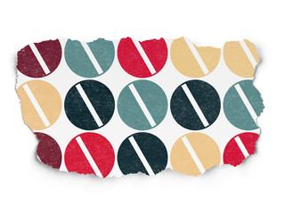 Healthcare concept: Pill icons on Torn Paper background