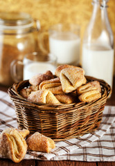 Homemade cookies and milk