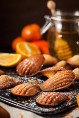 Orange and honey madeleines cookies