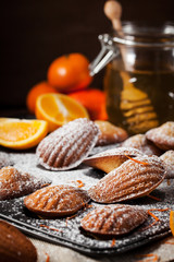 Orange and honey madeleines cookies