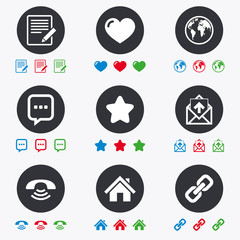 Mail, contact icons. Communication signs.