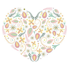 Vector illustration of colorful flower heart