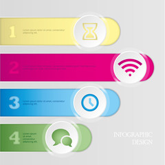 Infografica con quattro strisce colorate arrotondate