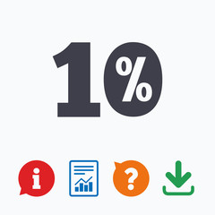 10 percent discount sign icon. Sale symbol.