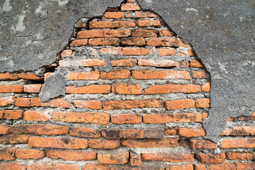 Ancient ruin and buddha statue in Mahathat temple of Thailand.