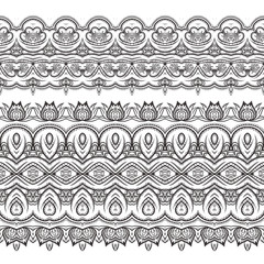 Set of vector filigree patterned brushes