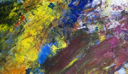 Абстрактный фон из масляных красок на палитре художника

