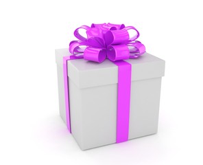 gift box with bows isolated on white