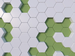 green  abstract 3d hexagon background bee hive