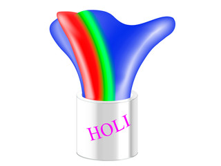 Bank with paint for Holi festival