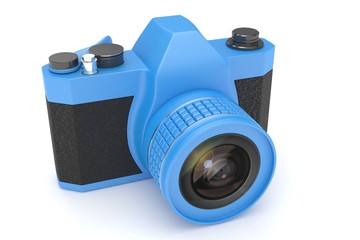 Retro camera isolated on white background