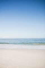 Fototapeta na wymiar View of water edge of the beach on a sunny day