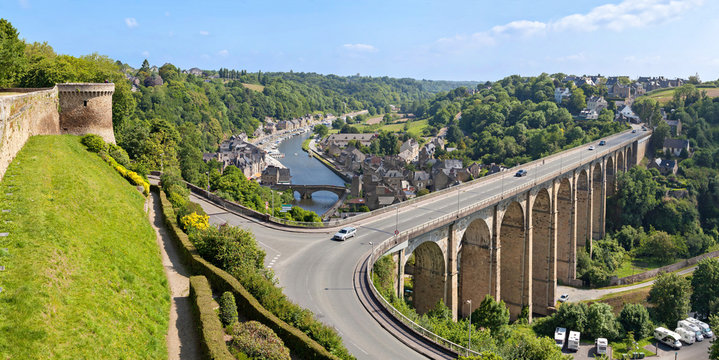 Panoramic view on Dinan, Brittany, France