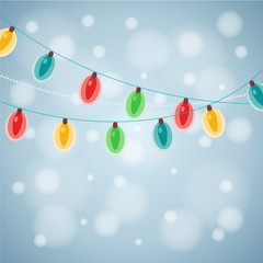 Colourful Glowing Christmas Lights. Vector 