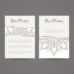 A set of two designs for brochures, leaflets, covers, leaflets, flyers, cards with imitation of torn paper. Vector.