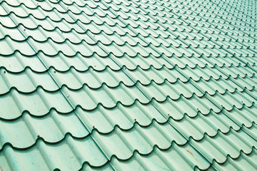 Green color roof tile