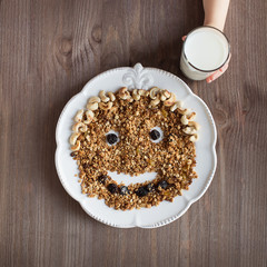 Muesli like a smileys is a joy breakfast