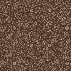 Seamless pattern with steampunk mechanisms