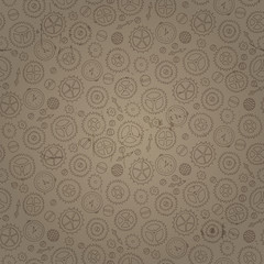 Seamless pattern with steampunk mechanisms