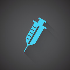 Flat Syringe web app icon on dark background