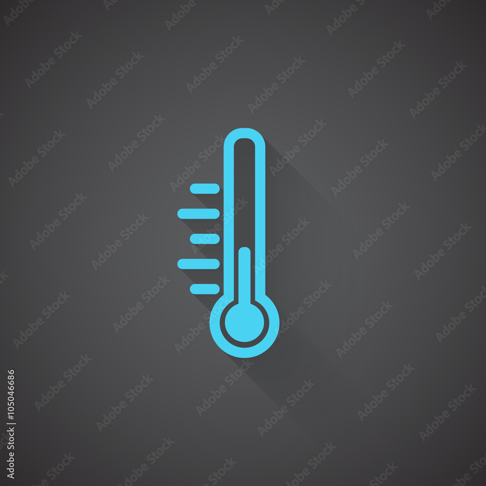 Wall mural flat temperature web app icon on dark background