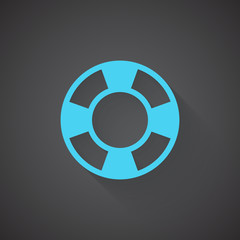 Fototapeta premium Flat Life Buoy web app icon on dark background