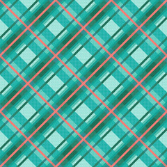 Seamless diagonal pattern in violet, turquoise and red