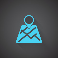 Flat Map Pointer web app icon on dark background
