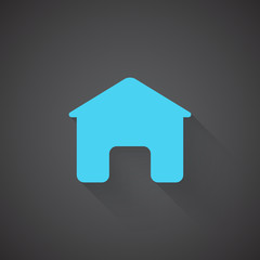 Fototapeta na wymiar Flat Home web app icon on dark background